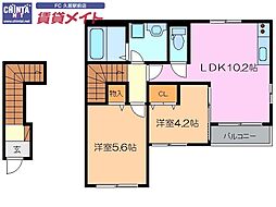 近鉄名古屋線 伊勢中川駅 徒歩8分 2階/-