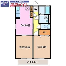 近鉄名古屋線 久居駅 徒歩22分 2階/-