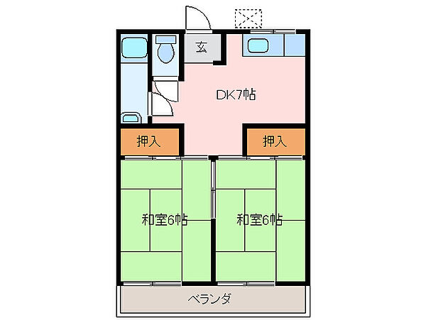 三重県松阪市中央町(賃貸アパート2DK・2階・40.00㎡)の写真 その2