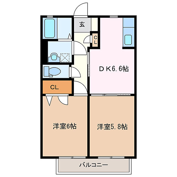 三重県松阪市川井町(賃貸アパート2DK・2階・44.33㎡)の写真 その2