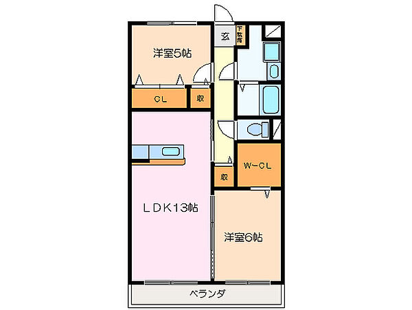 三重県松阪市南町(賃貸マンション2LDK・1階・60.00㎡)の写真 その2