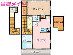 三重県松阪市大黒田町（賃貸アパート1LDK・2階・42.86㎡） その2