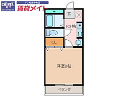 イーグルプレイス 1Kの間取図画像