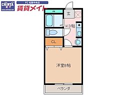 イーグルプレイス 1Kの間取図画像