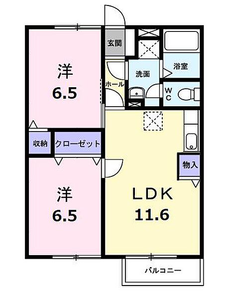 三重県伊勢市御薗町王中島(賃貸アパート2LDK・1階・54.92㎡)の写真 その2