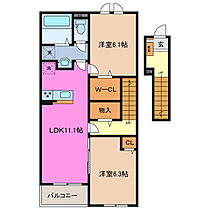 三重県伊勢市下野町（賃貸アパート2LDK・2階・58.60㎡） その2