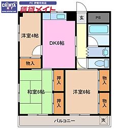 アクアビット 3DKの間取図画像