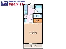 ハイツU-FO 1Kの間取図画像