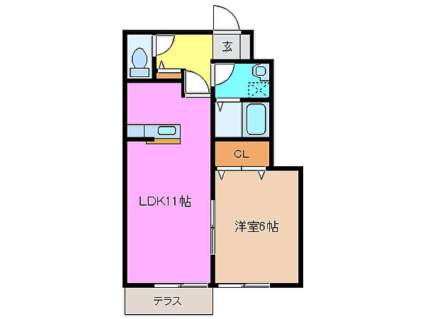 三重県津市垂水(賃貸アパート1LDK・2階・40.69㎡)の写真 その2