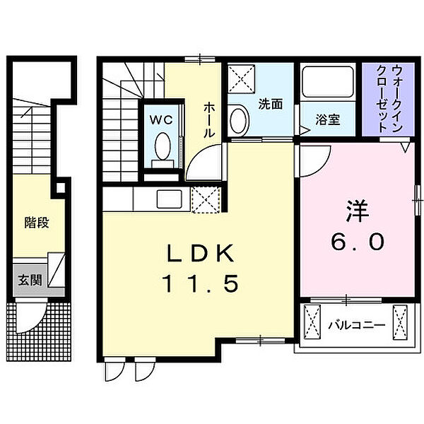 三重県津市白塚町(賃貸アパート1LDK・2階・48.74㎡)の写真 その2