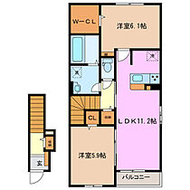 三重県津市大里窪田町（賃貸アパート2LDK・2階・59.06㎡） その2