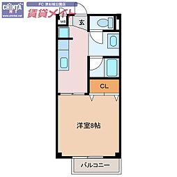 ラ・ベルエキップ 1Kの間取図画像