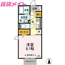 ラルーチェ上浜  ｜ 三重県津市上浜町4丁目（賃貸アパート1K・2階・30.27㎡） その2