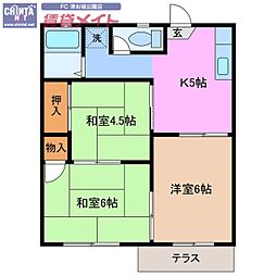 コーポあかつき A棟 1階/-