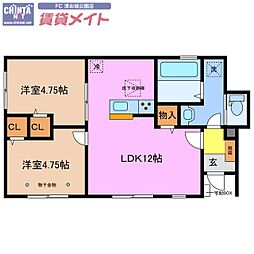 リーブルファイン津興2号棟 1階