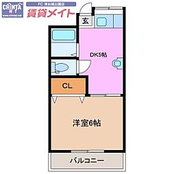 コーポイトウ 1DKの間取図画像