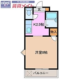 ハートピアツインズWEST 1Kの間取図画像