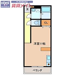 SHALOMSQUARE ワンルームの間取図画像