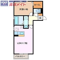 メゾン・ド・シャンス 1LDKの間取図画像