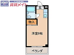 コーポアポロ ワンルームの間取図画像