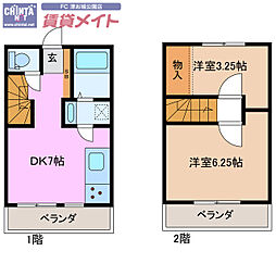 TheResidenceGrand 2DKの間取図画像