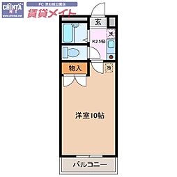 サニーコート千里 1Kの間取図画像
