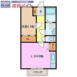 グロリアス雅 1LDKの間取図画像