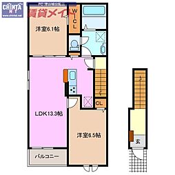 クリームソーダ1967 2LDKの間取図画像