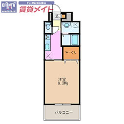 ファーストステージU 1Kの間取図画像