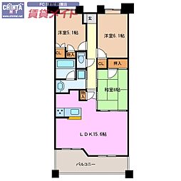 グランステーシア津新町 3LDKの間取図画像