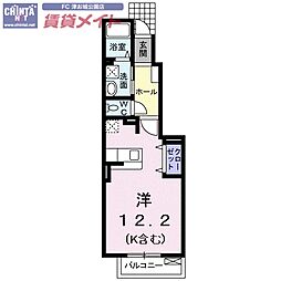 サフラン ワンルームの間取図画像