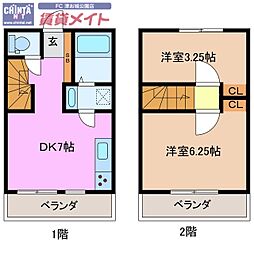 TheResidenceGrand 2DKの間取図画像