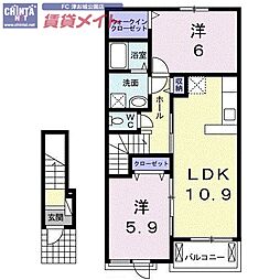 グレイスコート3 2LDKの間取図画像