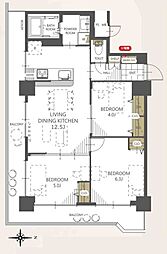 レック亀戸グリーンマンション 3LDKの間取図画像