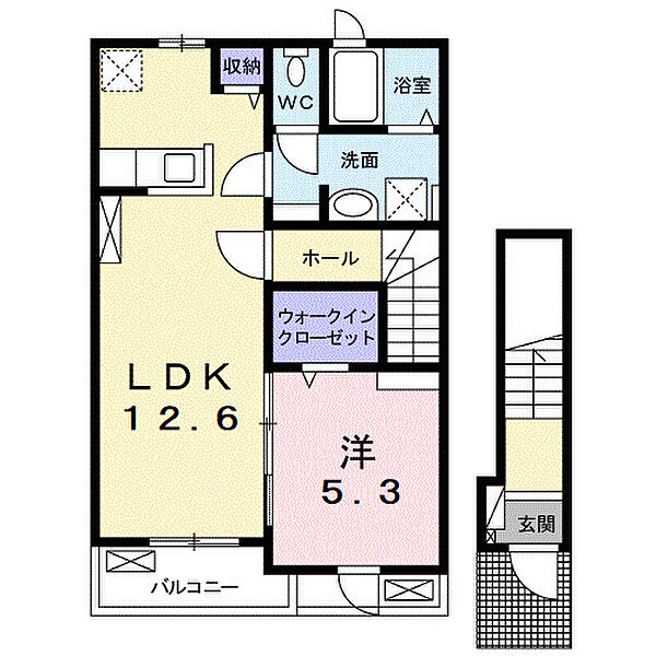 プロムナード箕形 ｜大阪府和泉市箕形町4丁目(賃貸アパート1LDK・2階・46.54㎡)の写真 その2