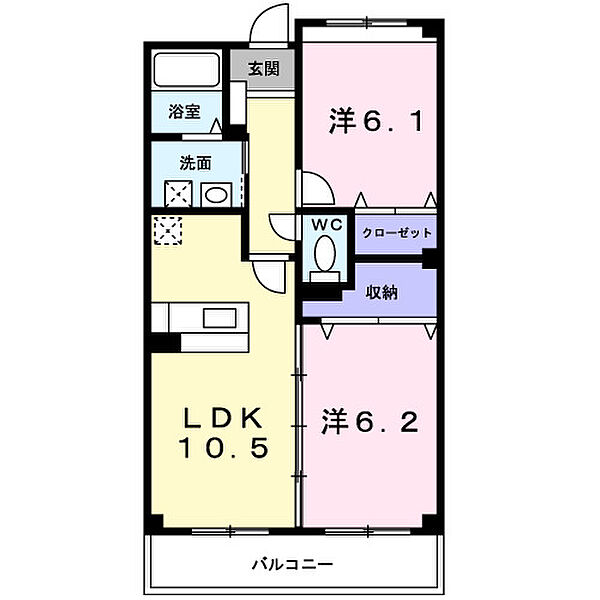 アンダンテ ｜大阪府和泉市箕形町4丁目(賃貸マンション2LDK・2階・52.49㎡)の写真 その2