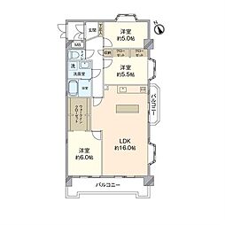 エメラルドマンション小森江 3LDKの間取図画像