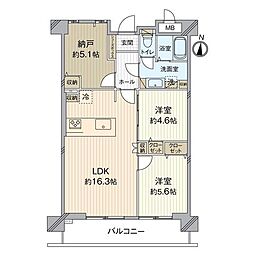 エクレール穴生 2SLDKの間取図画像