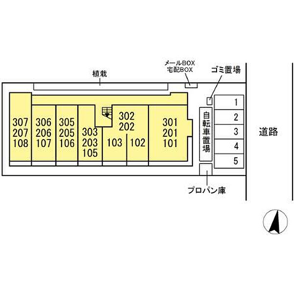 D-residence西町 ｜広島県福山市西町1丁目(賃貸アパート2LDK・3階・63.65㎡)の写真 その3