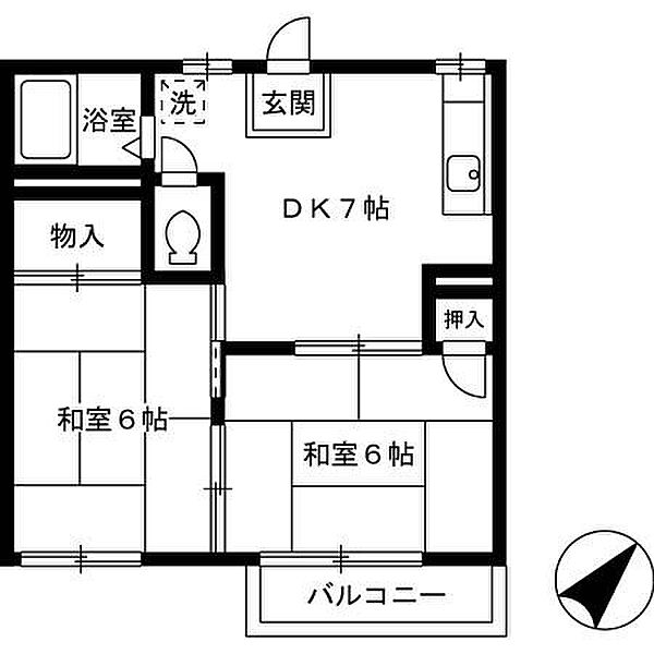 ル・グランII（ドゥ） ｜広島県府中市中須町(賃貸アパート2DK・2階・36.54㎡)の写真 その2