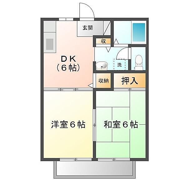 サンライフ友Ｂ ｜広島県福山市千田町3丁目(賃貸アパート2DK・2階・40.92㎡)の写真 その2