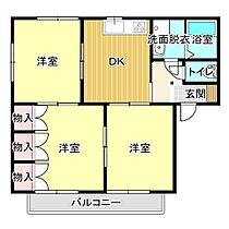 ロアールB  ｜ 広島県福山市駅家町大字万能倉752-2（賃貸アパート3DK・2階・56.46㎡） その2