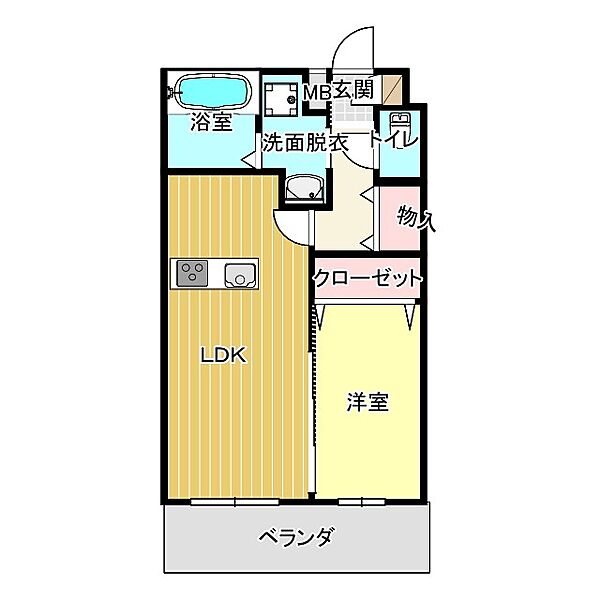 ビエント 102｜広島県福山市高西町川尻(賃貸マンション1LDK・1階・40.60㎡)の写真 その2