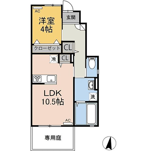 ソレイユ西棟 ｜広島県福山市千田町大字千田(賃貸アパート1LDK・1階・40.78㎡)の写真 その2