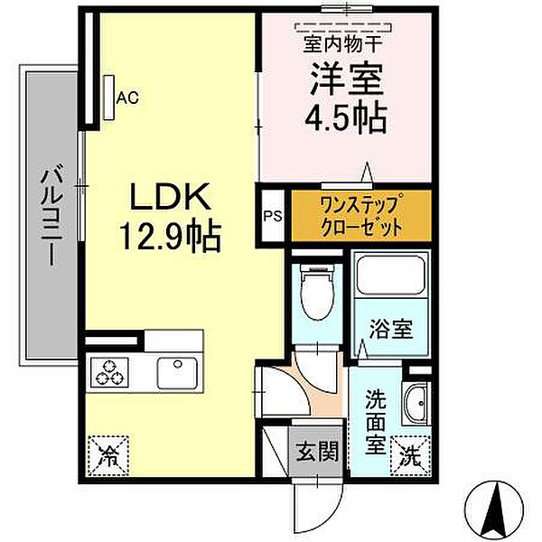 メゾン王子 ｜広島県福山市王子町2丁目(賃貸アパート1LDK・3階・40.29㎡)の写真 その2