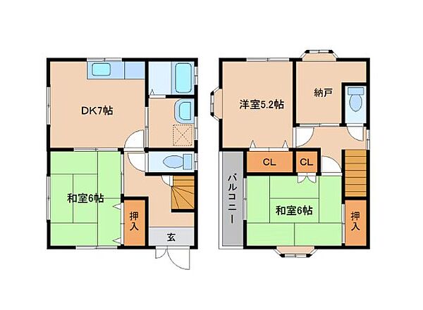 中西住宅 ｜広島県福山市東手城町3丁目(賃貸一戸建3SDK・1階・76.67㎡)の写真 その2