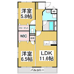 間取図画像 2LDK