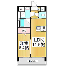 コンフォーティア広丘野村2 1LDKの間取図画像