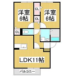 グランモアかくも 2LDKの間取図画像