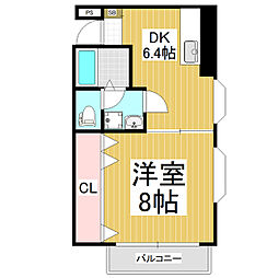 ワンルームはれやか 1DKの間取図画像
